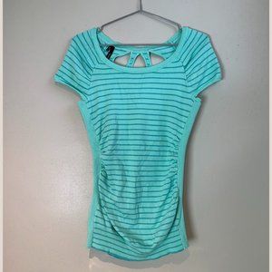 Maurice Long Blue/Green Top with Blue Stripes